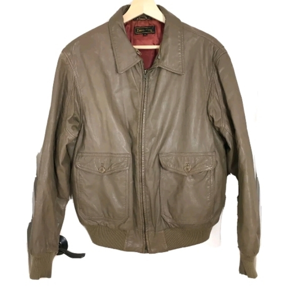 Vintage Zero King Men's Leather Bomber Jacket - Picture 7 of 7